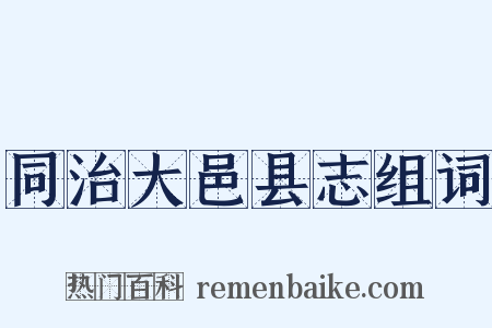 同治大邑县志组词是什么意思的图片